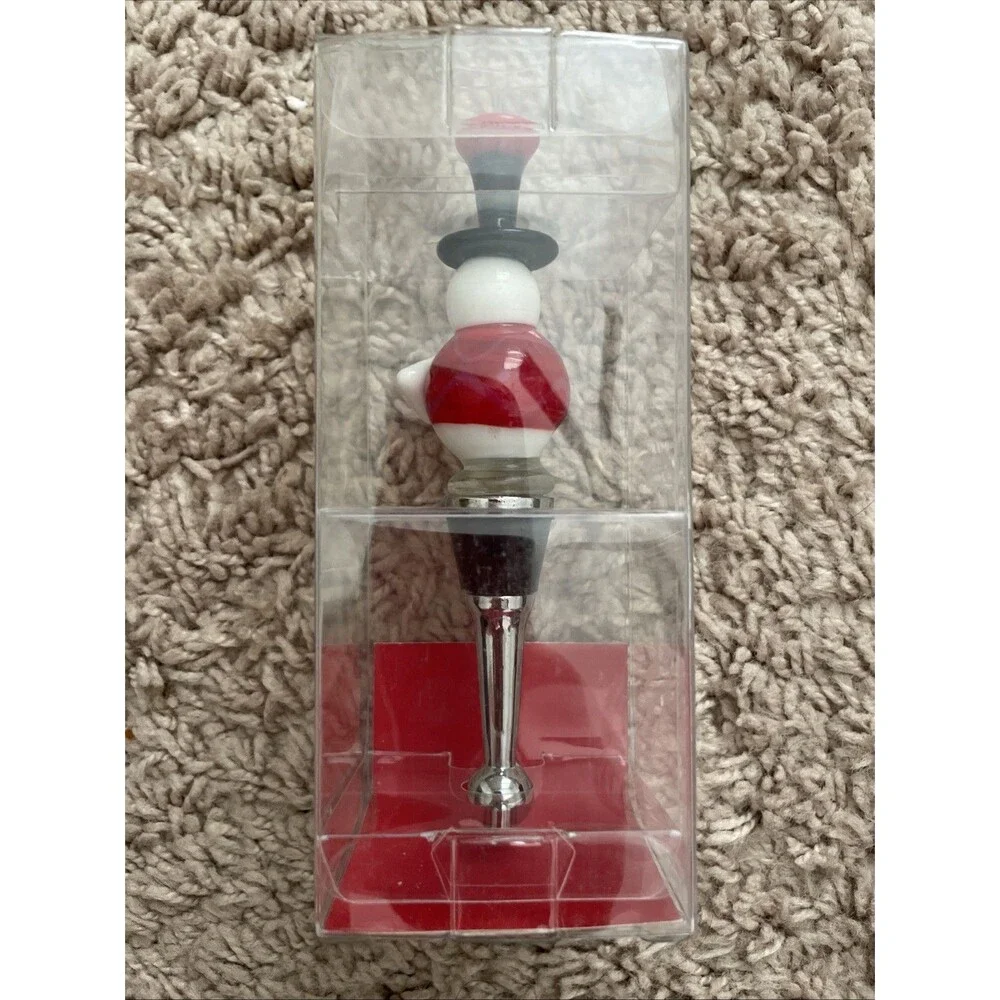 Pier 1 imports Bottle Stopper Snowman with Polka Dot Scarf, Hat Christmas